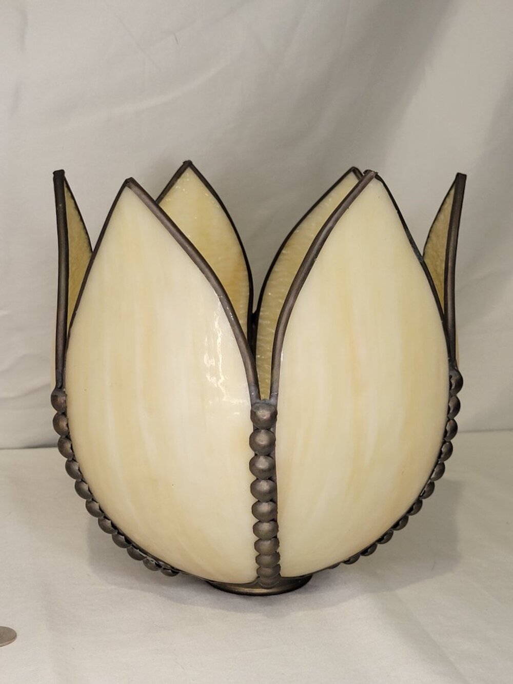 Victorian Tulip Shaped Slag Glass Replacement 6 Panel Shade